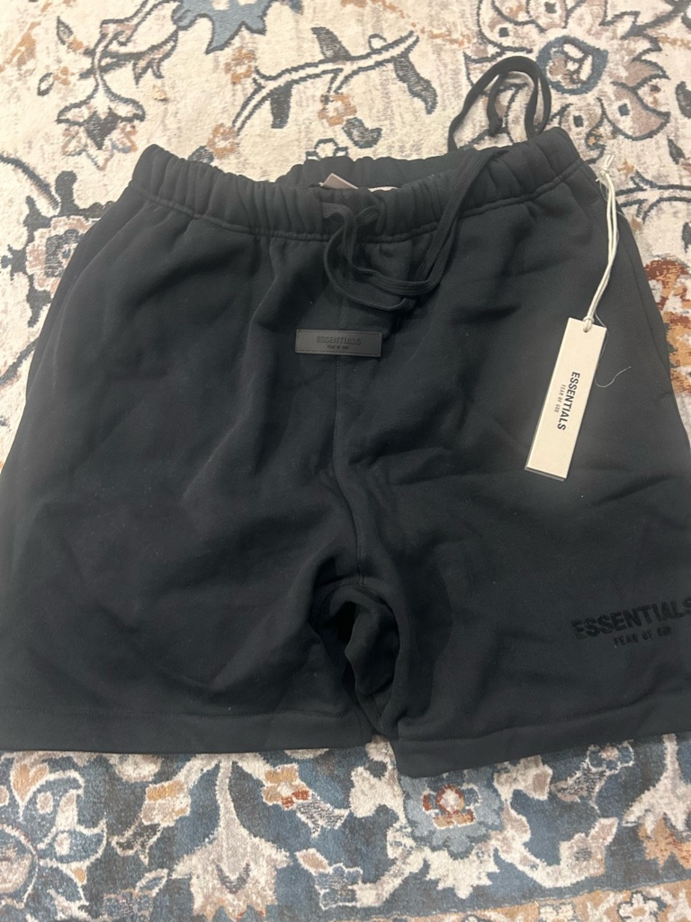 ESSENTIALS Men’s Black Athletic Sweat Shorts